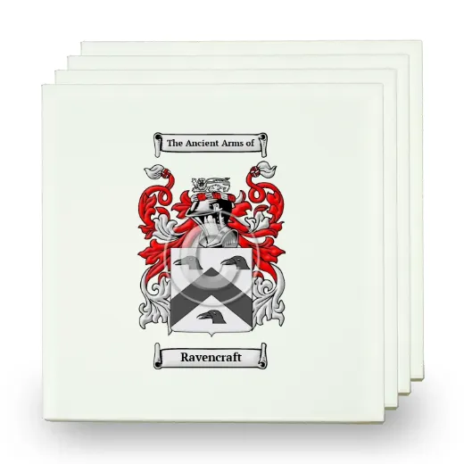 Ravencraft Set of Four Small Tiles with Coat of Arms