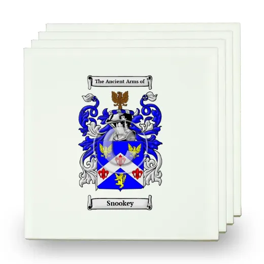 Snookey Set of Four Small Tiles with Coat of Arms