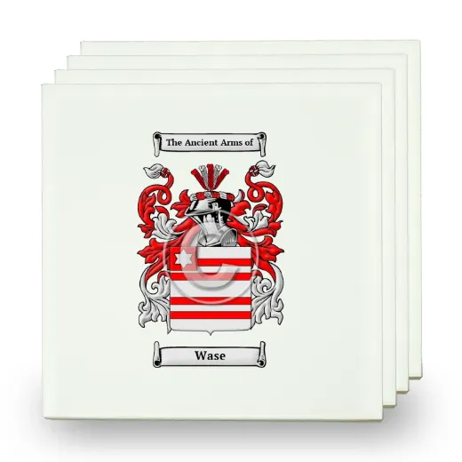 Wase Set of Four Small Tiles with Coat of Arms