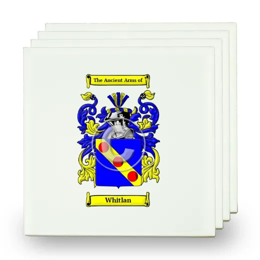 Whitlan Set of Four Small Tiles with Coat of Arms