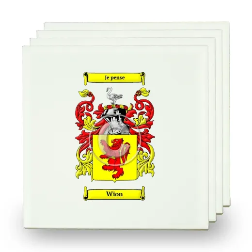 Wion Set of Four Small Tiles with Coat of Arms