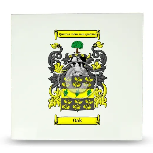Oak Large Ceramic Tile with Coat of Arms