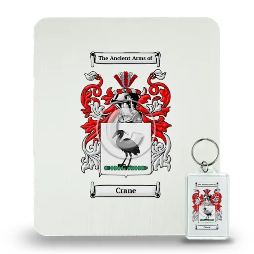 Crane Mouse Pad and Keychain Combo Package
