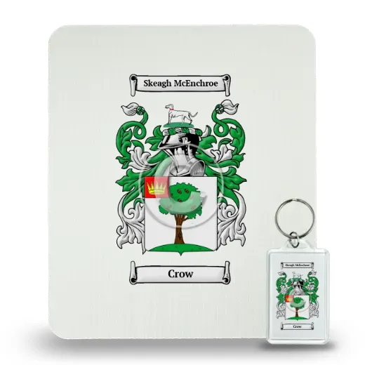 Crow Mouse Pad and Keychain Combo Package