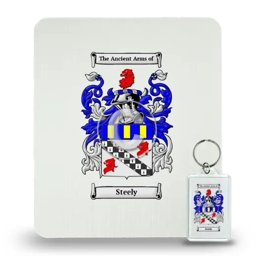 Steely Mouse Pad and Keychain Combo Package