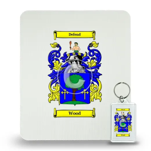 Wood Mouse Pad and Keychain Combo Package