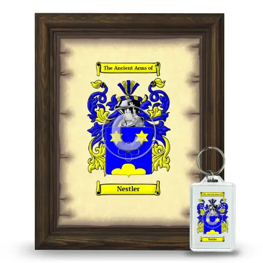 Nestler Framed Coat of Arms and Keychain - Brown