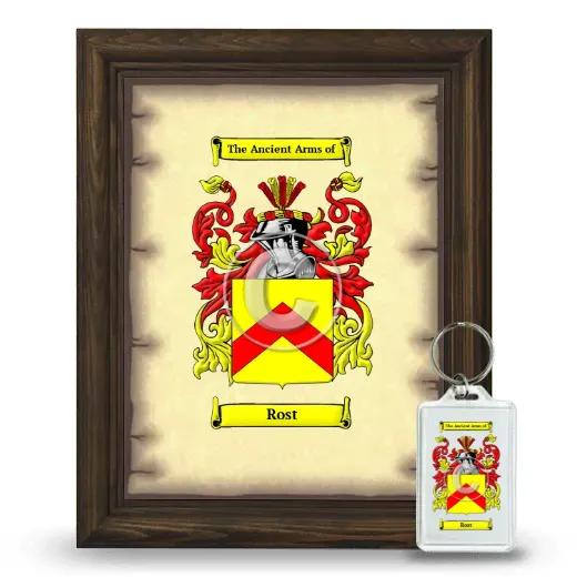 Rost Framed Coat of Arms and Keychain - Brown