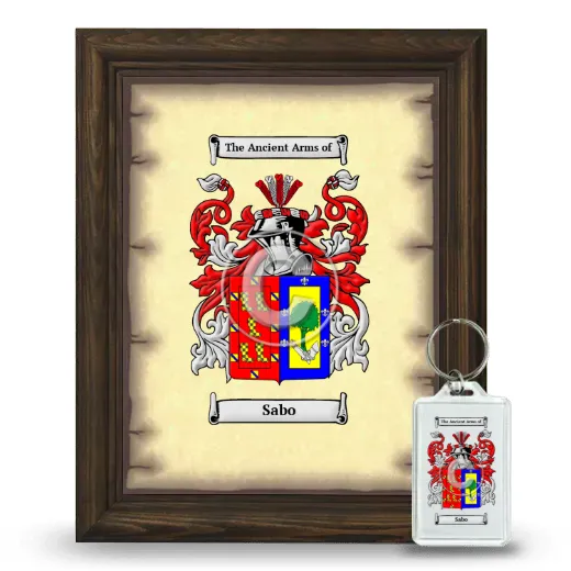 Sabo Framed Coat of Arms and Keychain - Brown