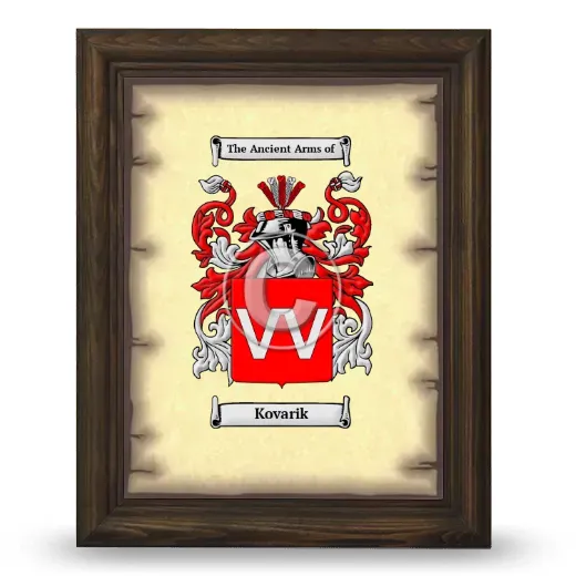 Kovarik Coat of Arms Framed - Brown