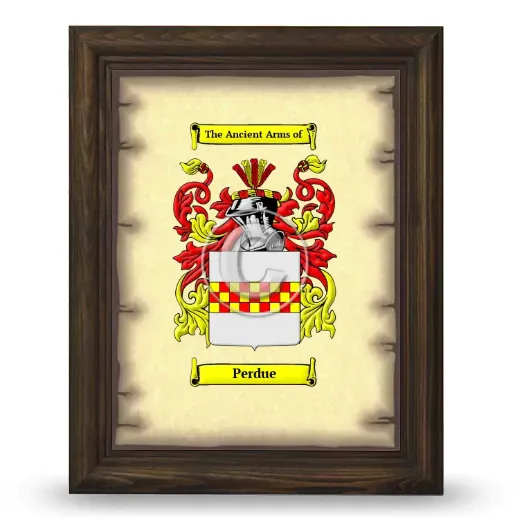 Perdue Coat of Arms Framed - Brown