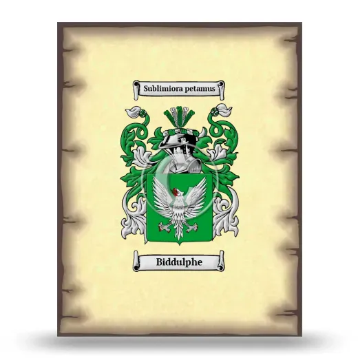 Biddulphe Coat of Arms Print