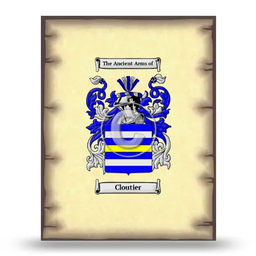 Cloutier Coat of Arms Print