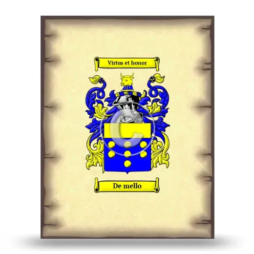 De mello Coat of Arms Print