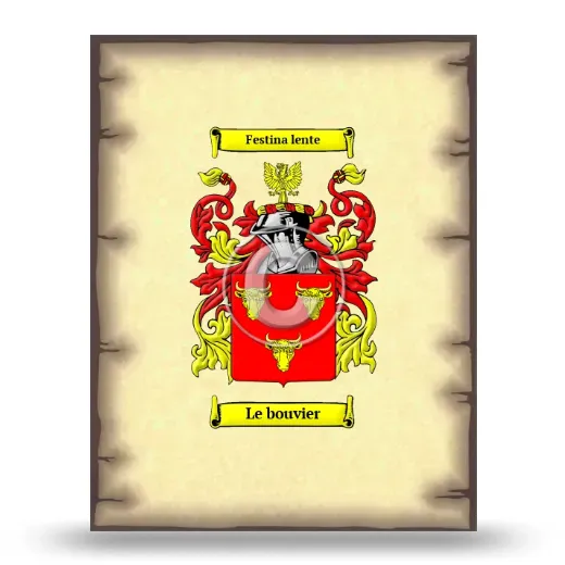 Le bouvier Coat of Arms Print