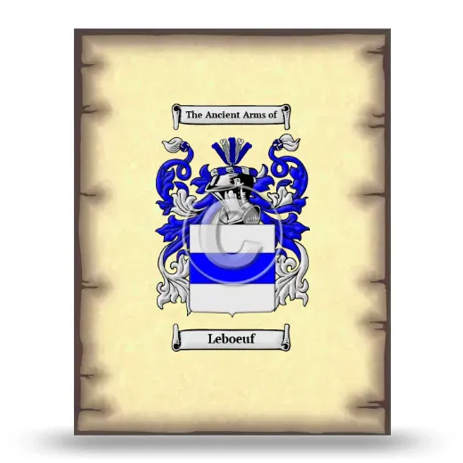 Leboeuf Coat of Arms Print