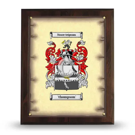 'thompson' Coat of Arms Plaque