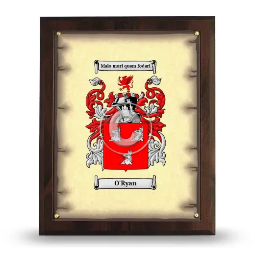 O'Ryan Coat of Arms Plaque