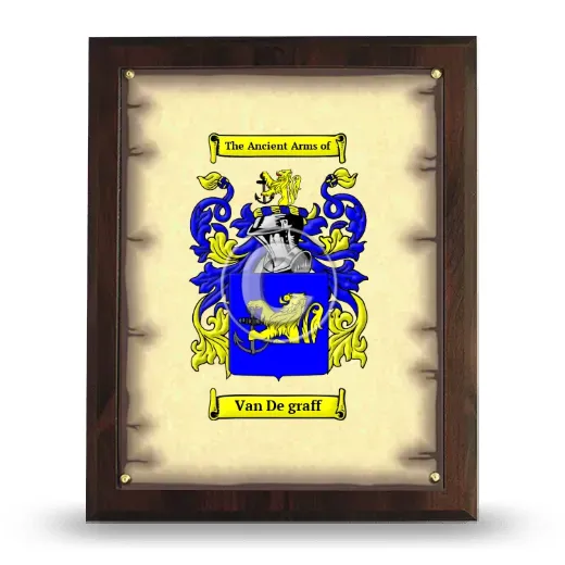 Van De graff Coat of Arms Plaque