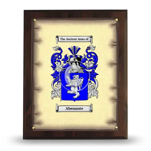 Abenante Coat of Arms Plaque