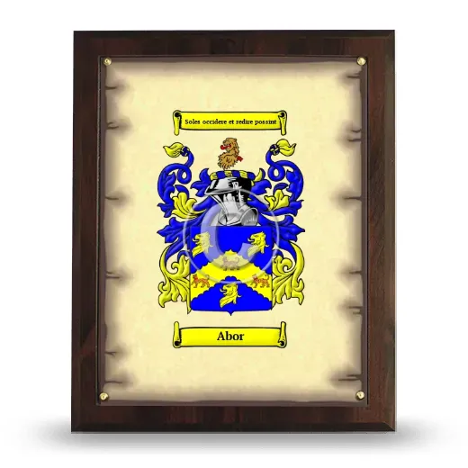 Abor Coat of Arms Plaque