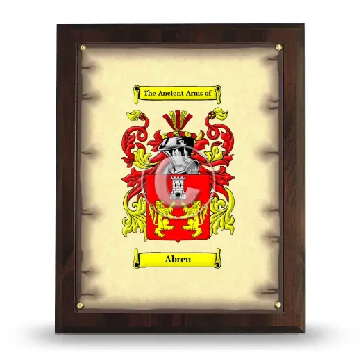 Abreu Coat of Arms Plaque