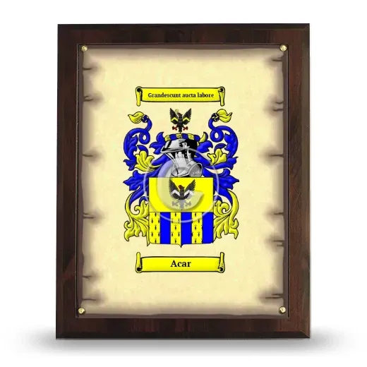 Acar Coat of Arms Plaque