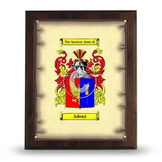 Adami Coat of Arms Plaque