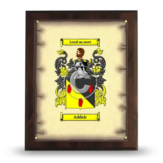 Addair Coat of Arms Plaque