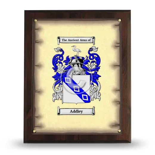 Addley Coat of Arms Plaque