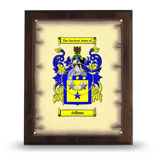Adlum Coat of Arms Plaque
