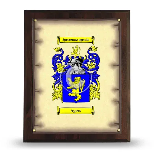 Agers Coat of Arms Plaque