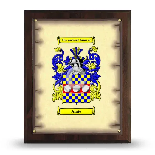 Ainie Coat of Arms Plaque