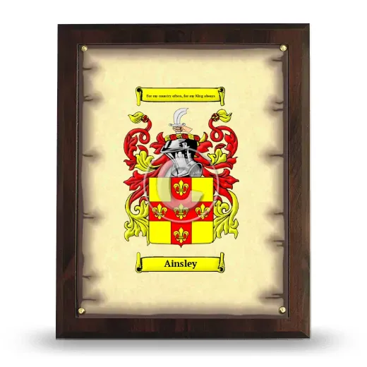 Ainsley Coat of Arms Plaque