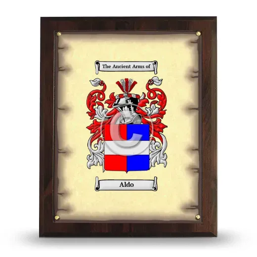 Aldo Coat of Arms Plaque