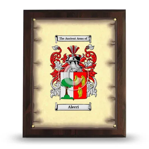 Alecci Coat of Arms Plaque