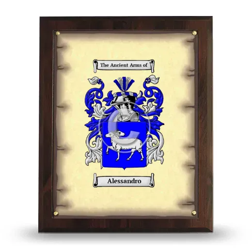 Alessandro Coat of Arms Plaque