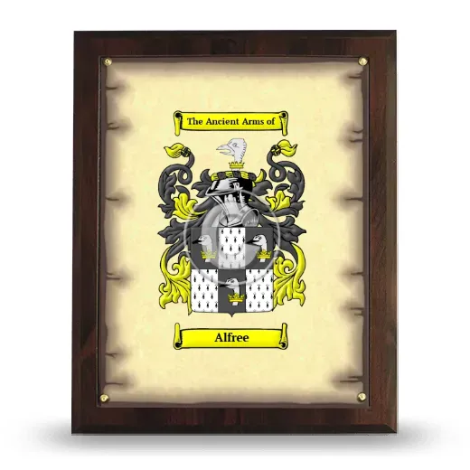 Alfree Coat of Arms Plaque