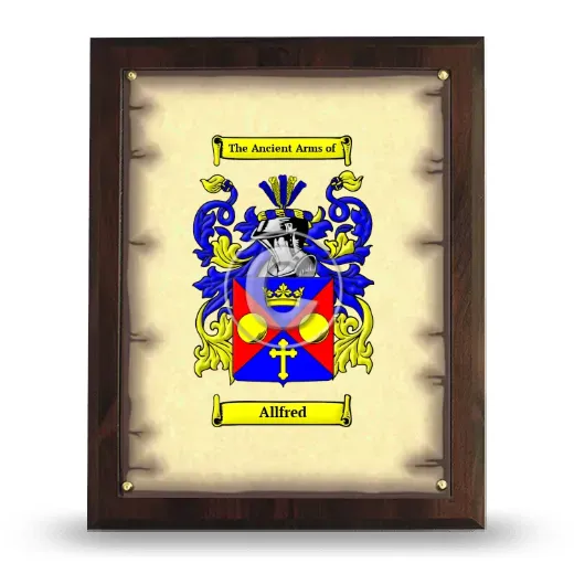 Allfred Coat of Arms Plaque