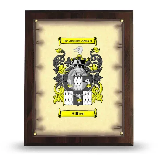 Allfree Coat of Arms Plaque