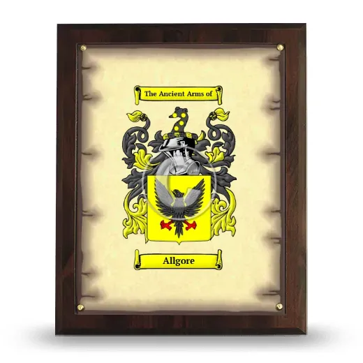 Allgore Coat of Arms Plaque