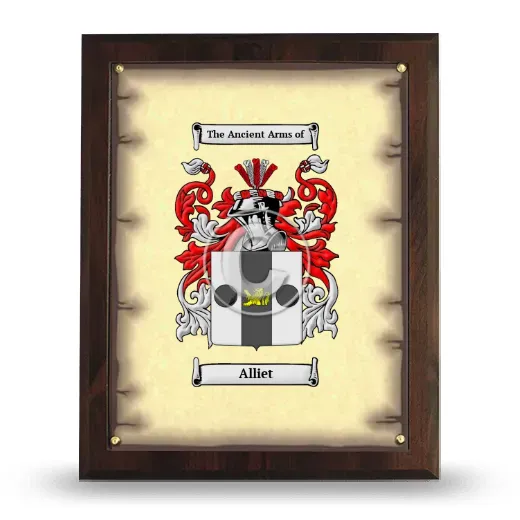 Alliet Coat of Arms Plaque