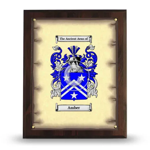 Amber Coat of Arms Plaque
