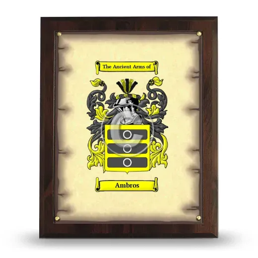 Ambros Coat of Arms Plaque