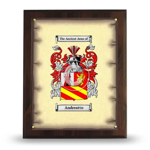 Andreatto Coat of Arms Plaque