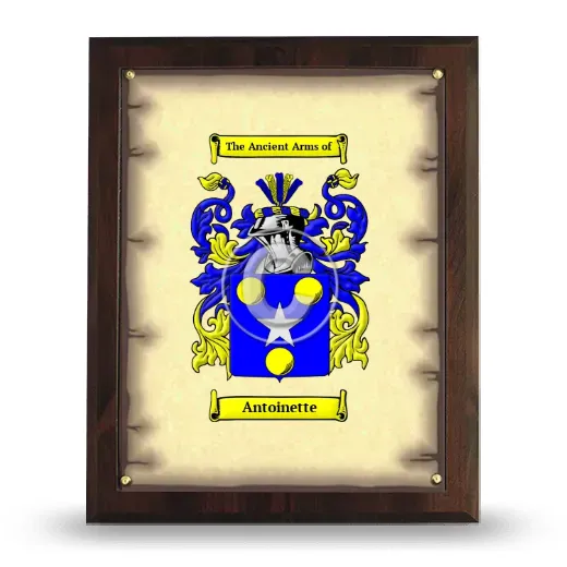 Antoinette Coat of Arms Plaque