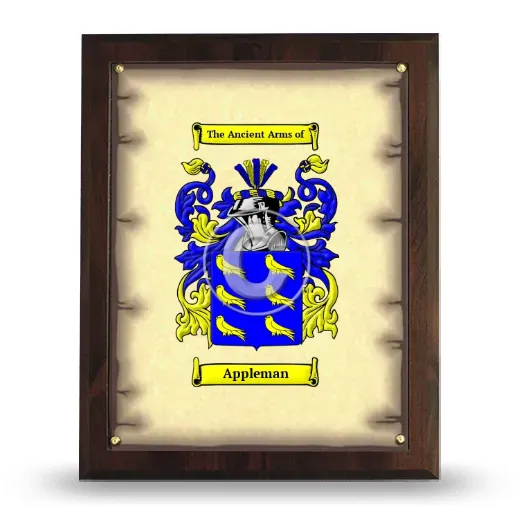 Appleman Coat of Arms Plaque