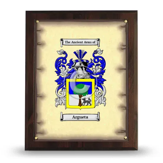 Argueta Coat of Arms Plaque