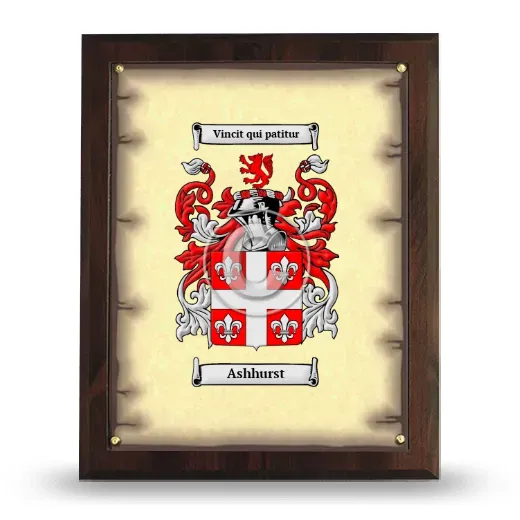 Ashhurst Coat of Arms Plaque