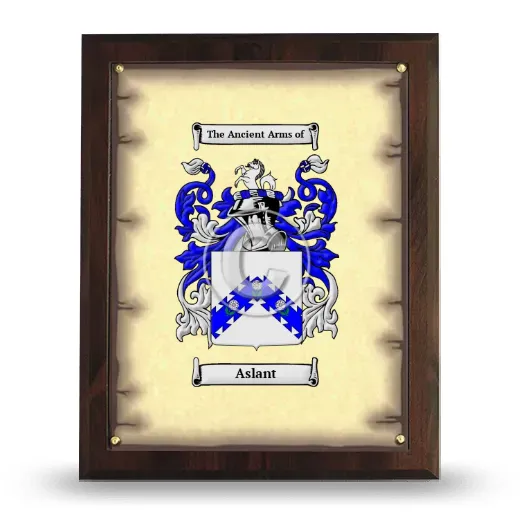 Aslant Coat of Arms Plaque